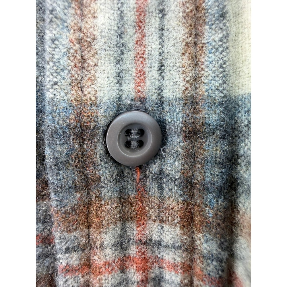 Pendleton Board Shirt Mens Medium Plaid 100% Virgin Wool Grey Cream Rust USA - Picture 13 of 16